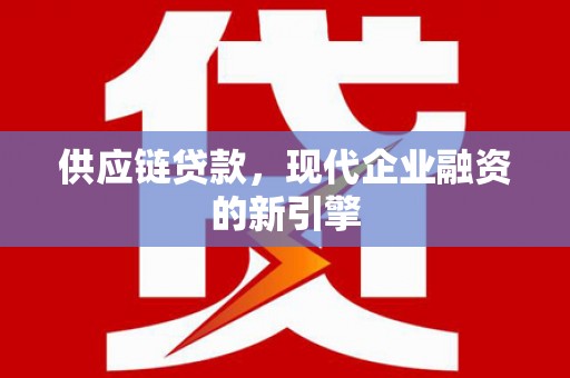 曲麻莱供应链贷款，现代企业融资的新引擎