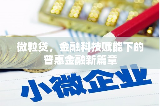 曲麻莱微粒贷，金融科技赋能下的普惠金融新篇章