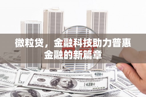 曲麻莱微粒贷，金融科技助力普惠金融的新篇章