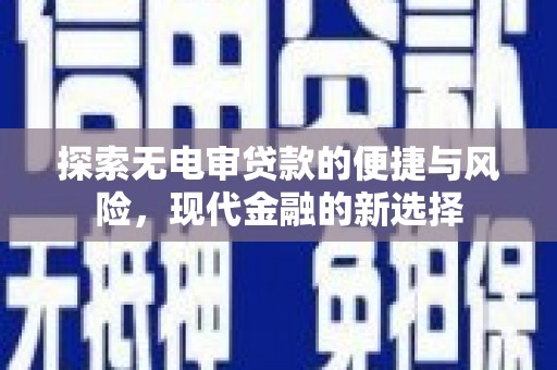 曲麻莱探索无电审贷款的便捷与风险，现代金融的新选择