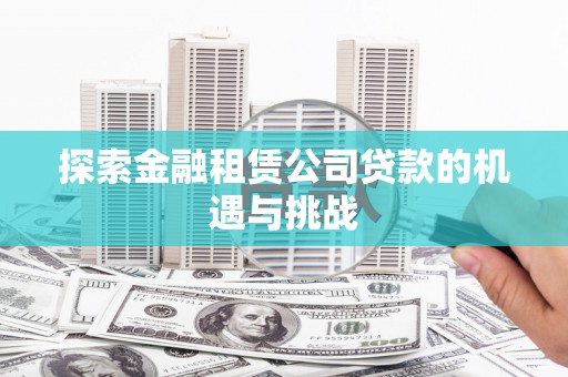 曲麻莱探索金融租赁公司贷款的机遇与挑战