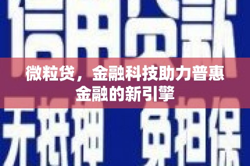 曲麻莱微粒贷，金融科技助力普惠金融的新引擎