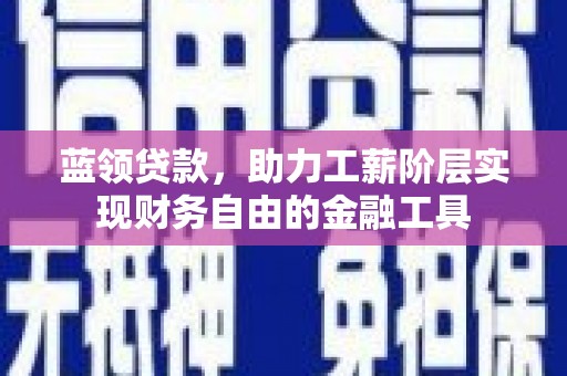 曲麻莱蓝领贷款，助力工薪阶层实现财务自由的金融工具