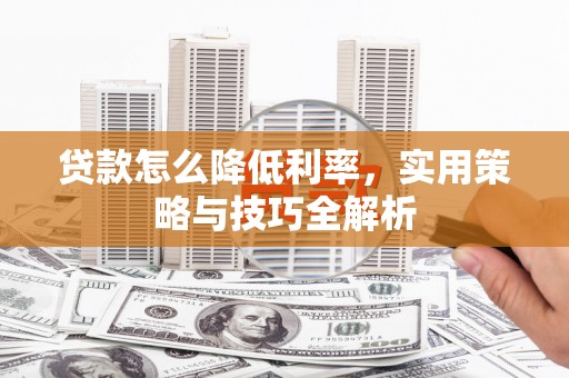 曲麻莱贷款怎么降低利率，实用策略与技巧全解析