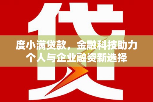 曲麻莱度小满贷款，金融科技助力个人与企业融资新选择