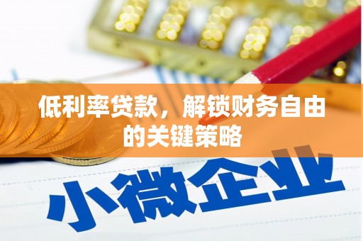 曲麻莱低利率贷款，解锁财务自由的关键策略