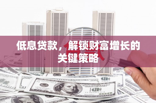 曲麻莱低息贷款，解锁财富增长的关键策略