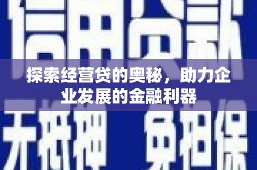 曲麻莱探索经营贷的奥秘，助力企业发展的金融利器