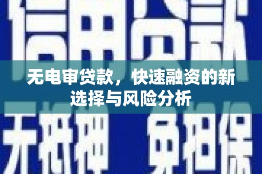 曲麻莱无电审贷款，快速融资的新选择与风险分析