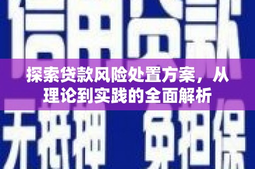 曲麻莱探索贷款风险处置方案，从理论到实践的全面解析