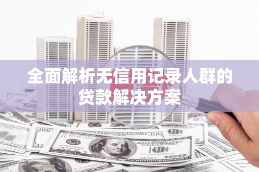曲麻莱全面解析无信用记录人群的贷款解决方案