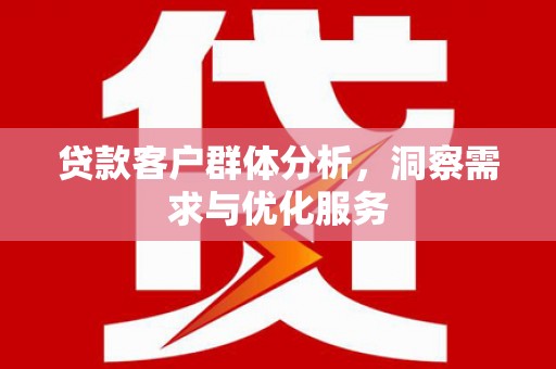 曲麻莱贷款客户群体分析，洞察需求与优化服务